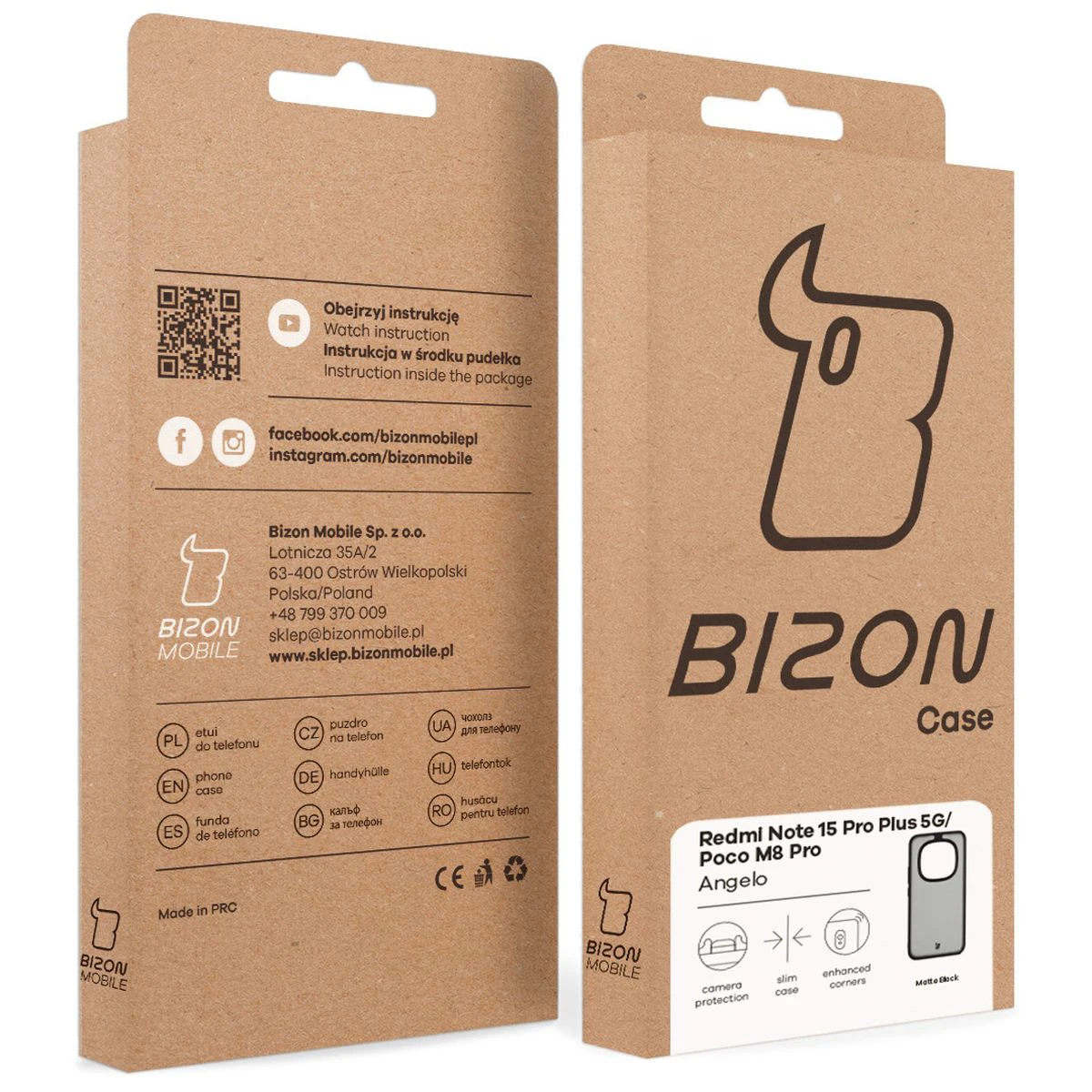 Kraftowe pudełko Bizon Case z dedykowaną etykietą do Xiaomi Redmi Note 15 Pro Plus 5G / POCO M8 Pro 5G